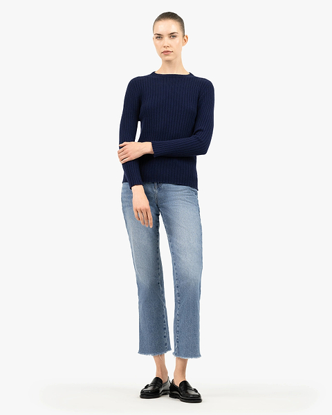 Women's Brera Crew Neck Sweater - Blue Cashmere