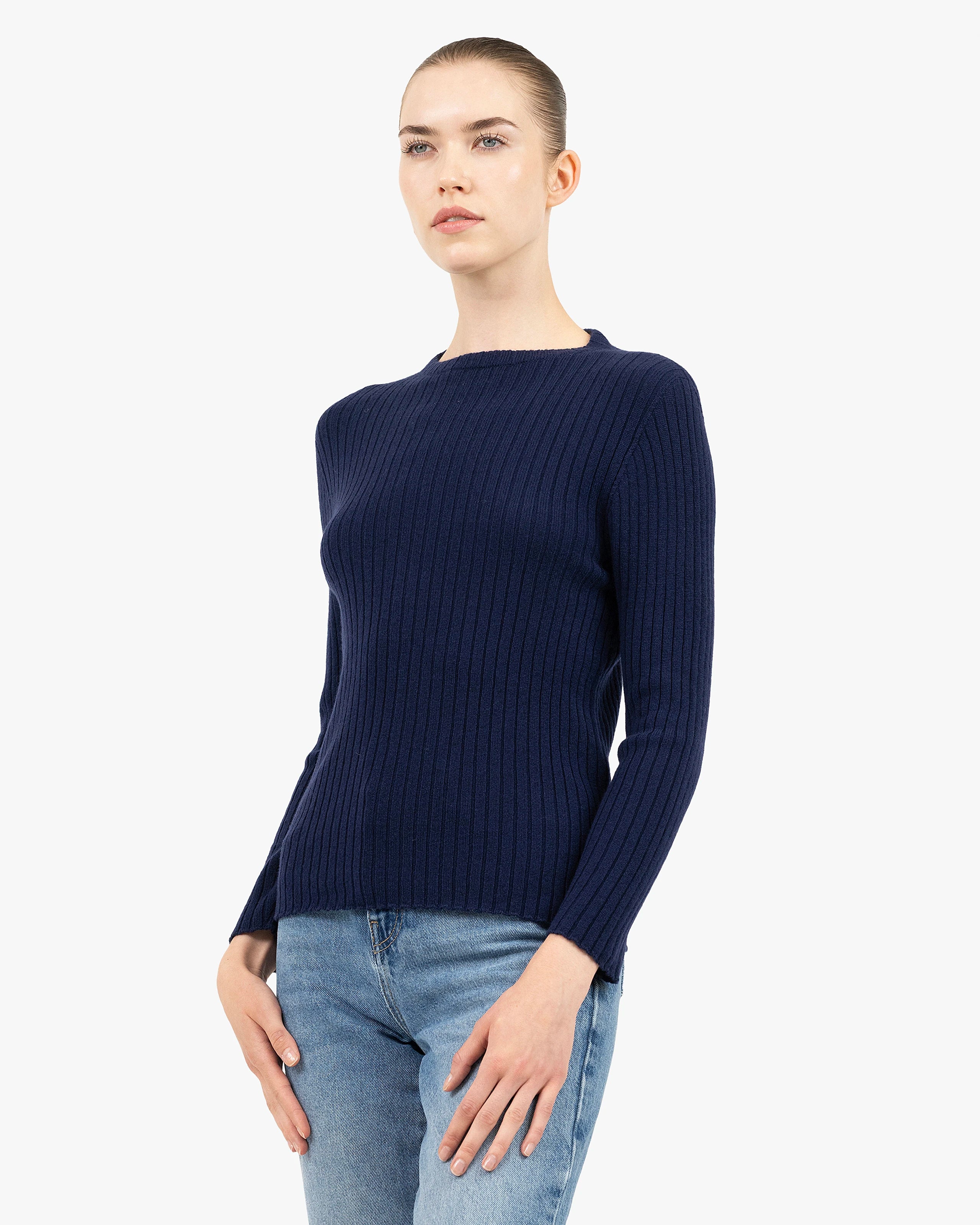 Women's Brera Crew Neck Sweater - Blue Cashmere