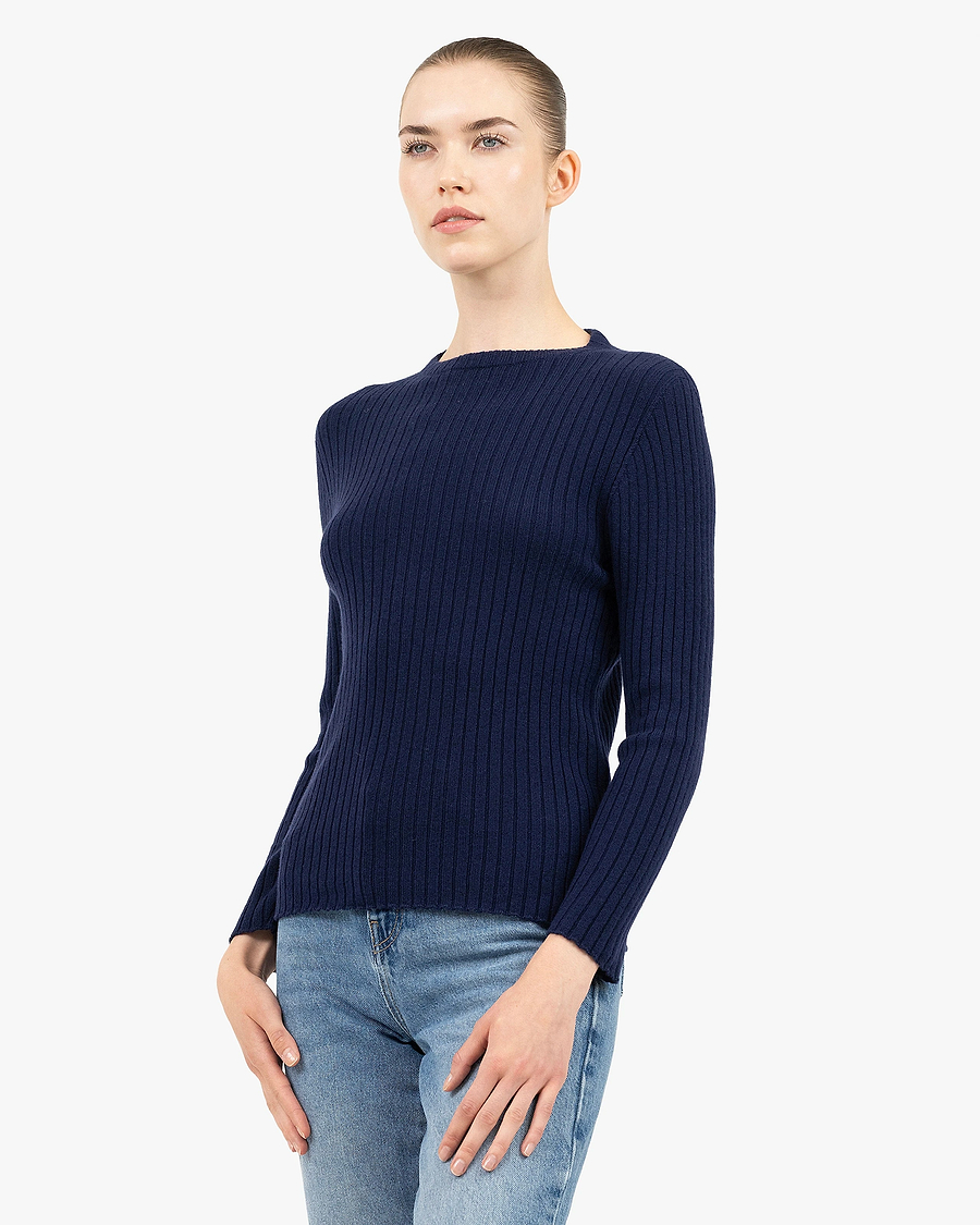 Women's Brera Crew Neck Sweater - Blue Cashmere
