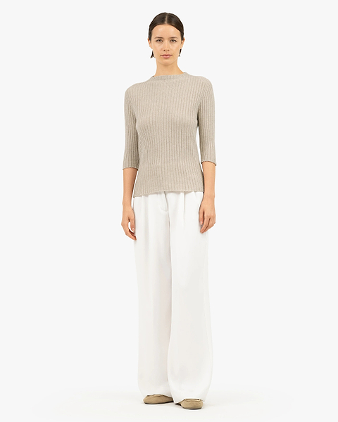 Brera 3/4 Sleeves Sweater - Beige Cashmere