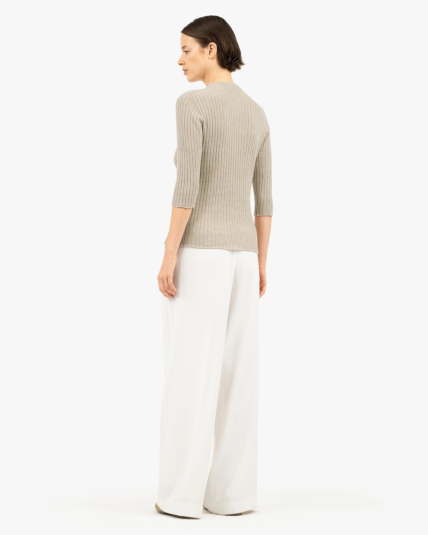 Brera 3/4 Sleeves Sweater - Beige Cashmere