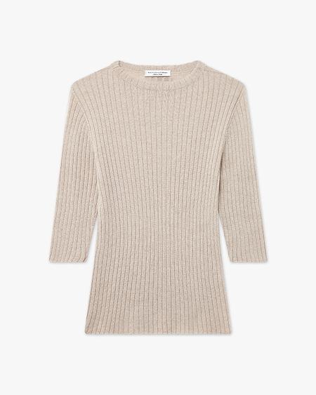 Brera 3/4 Sleeves Sweater - Beige Cashmere