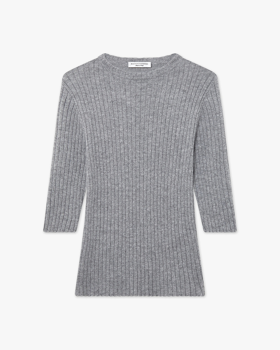 Brera 3/4 Sleeves Sweater - Medium Grey Cashmere