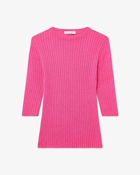 Brera 3/4 Sleeves Sweater - Fuchsia Cashmere