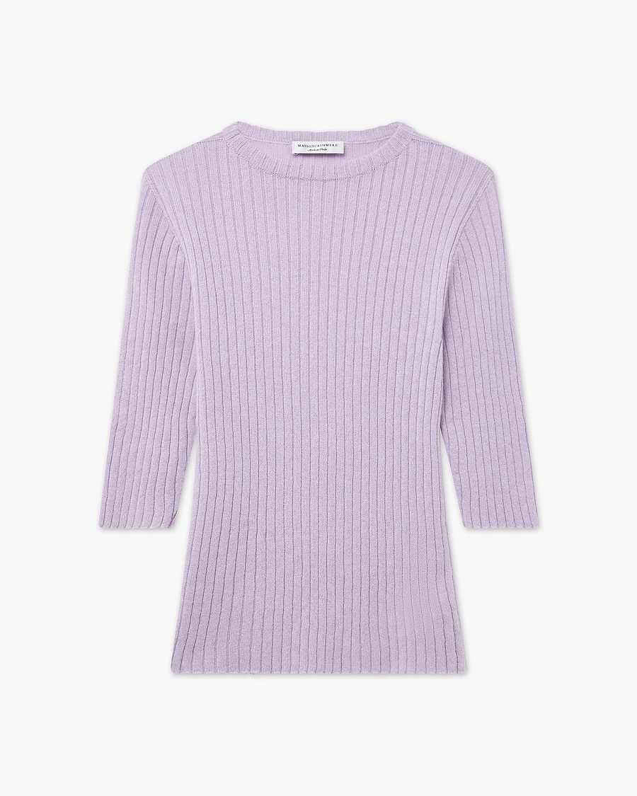 Brera 3/4 Sleeves Sweater - Lilac Cashmere