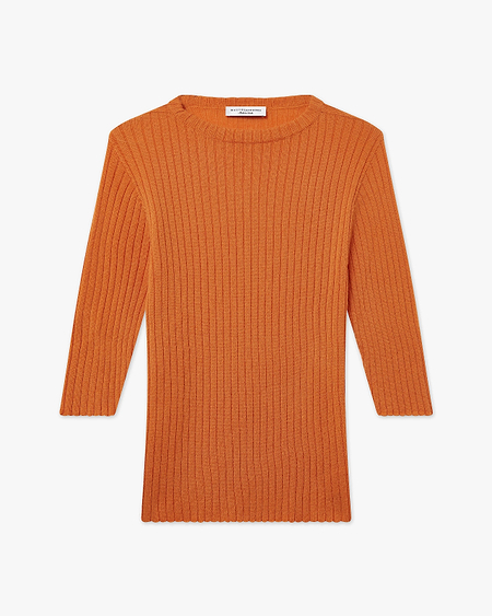 Brera 3/4 Sleeves Sweater - Orange Cashmere