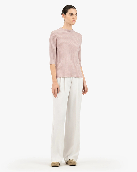 Brera 3/4 Sleeves Sweater - Rose Cashmere