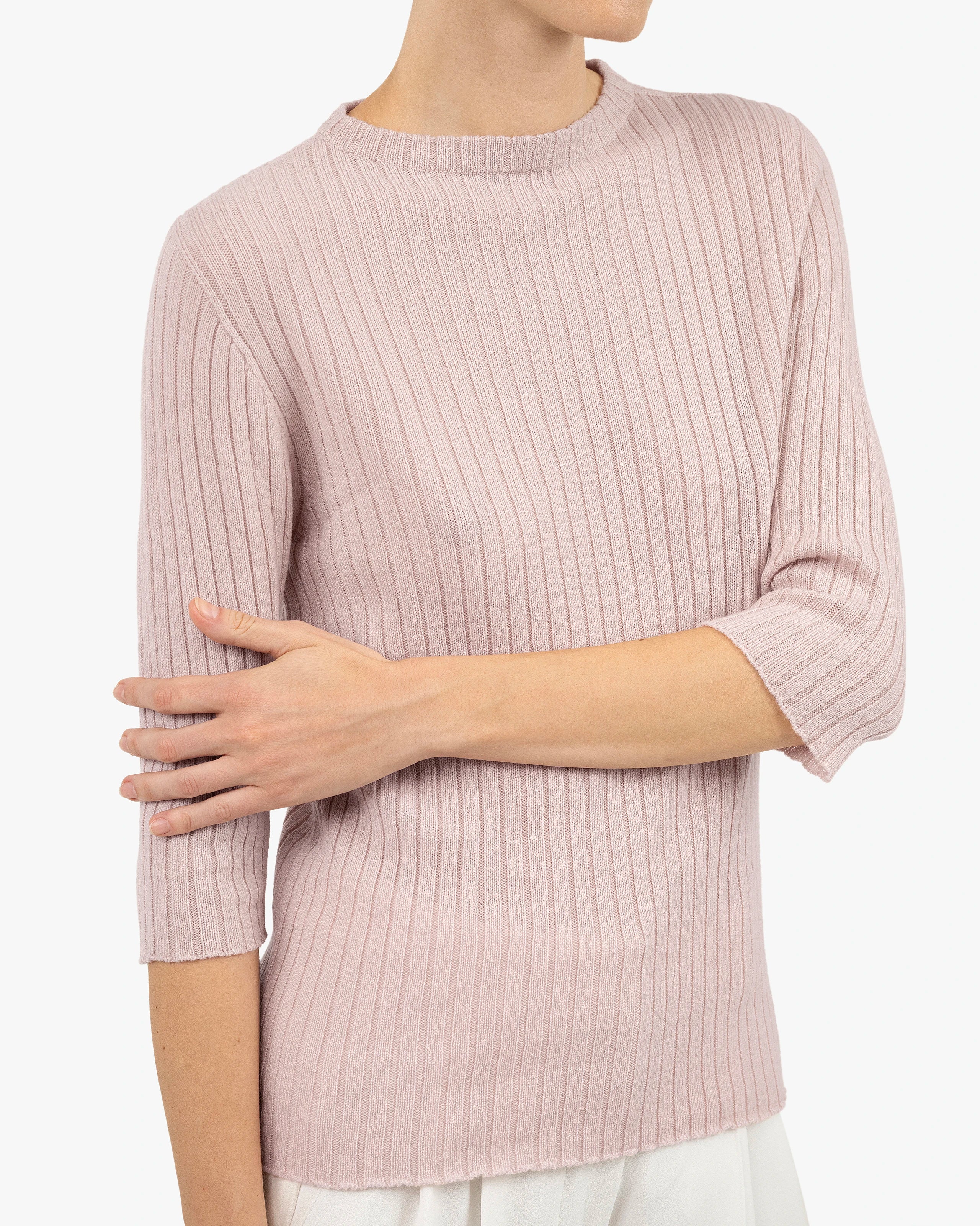 Brera 3/4 Sleeves Sweater - Rose Cashmere