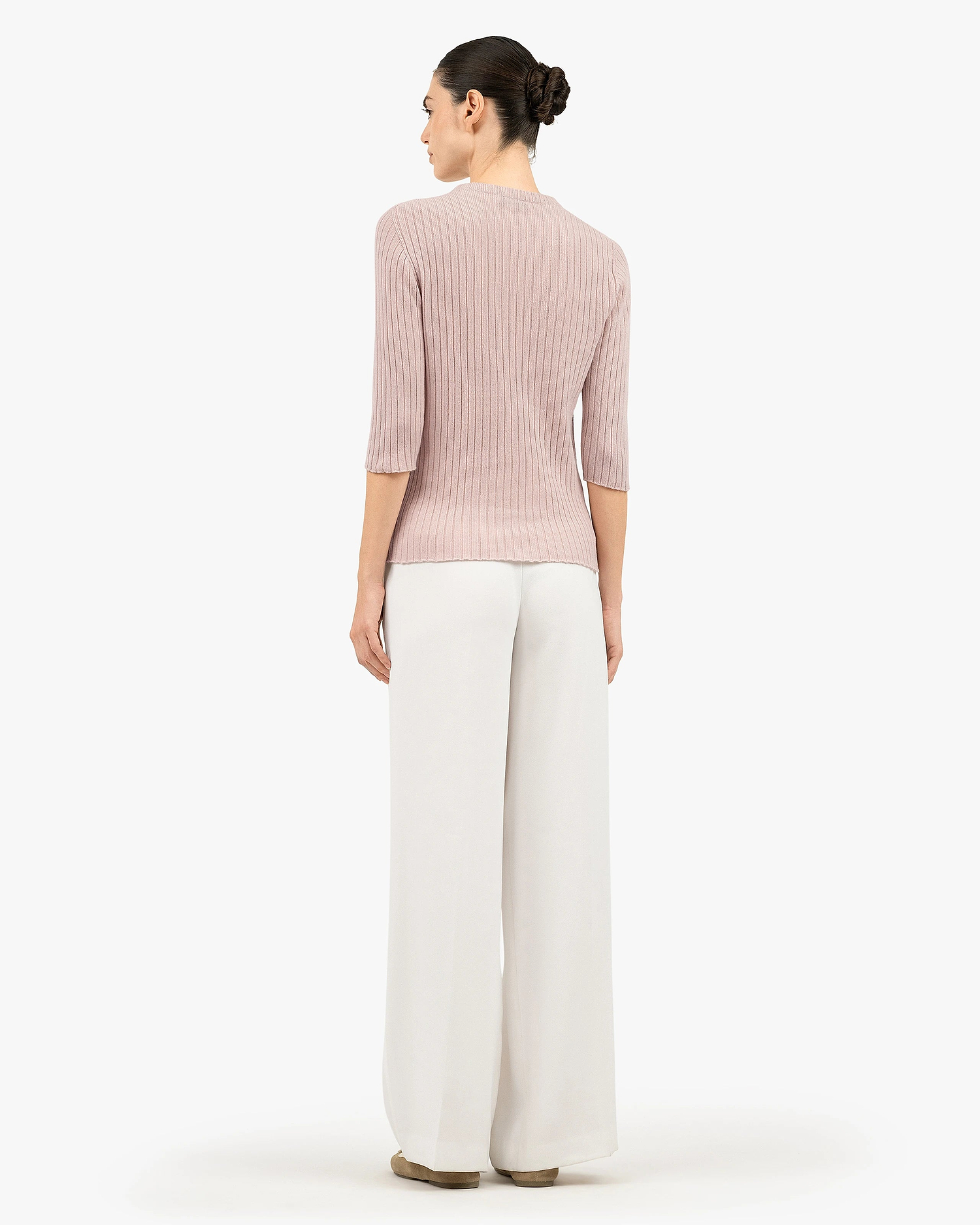 Brera 3/4 Sleeves Sweater - Rose Cashmere