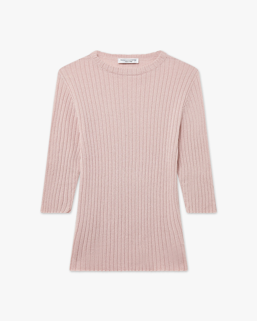Brera 3/4 Sleeves Sweater - Rose Cashmere