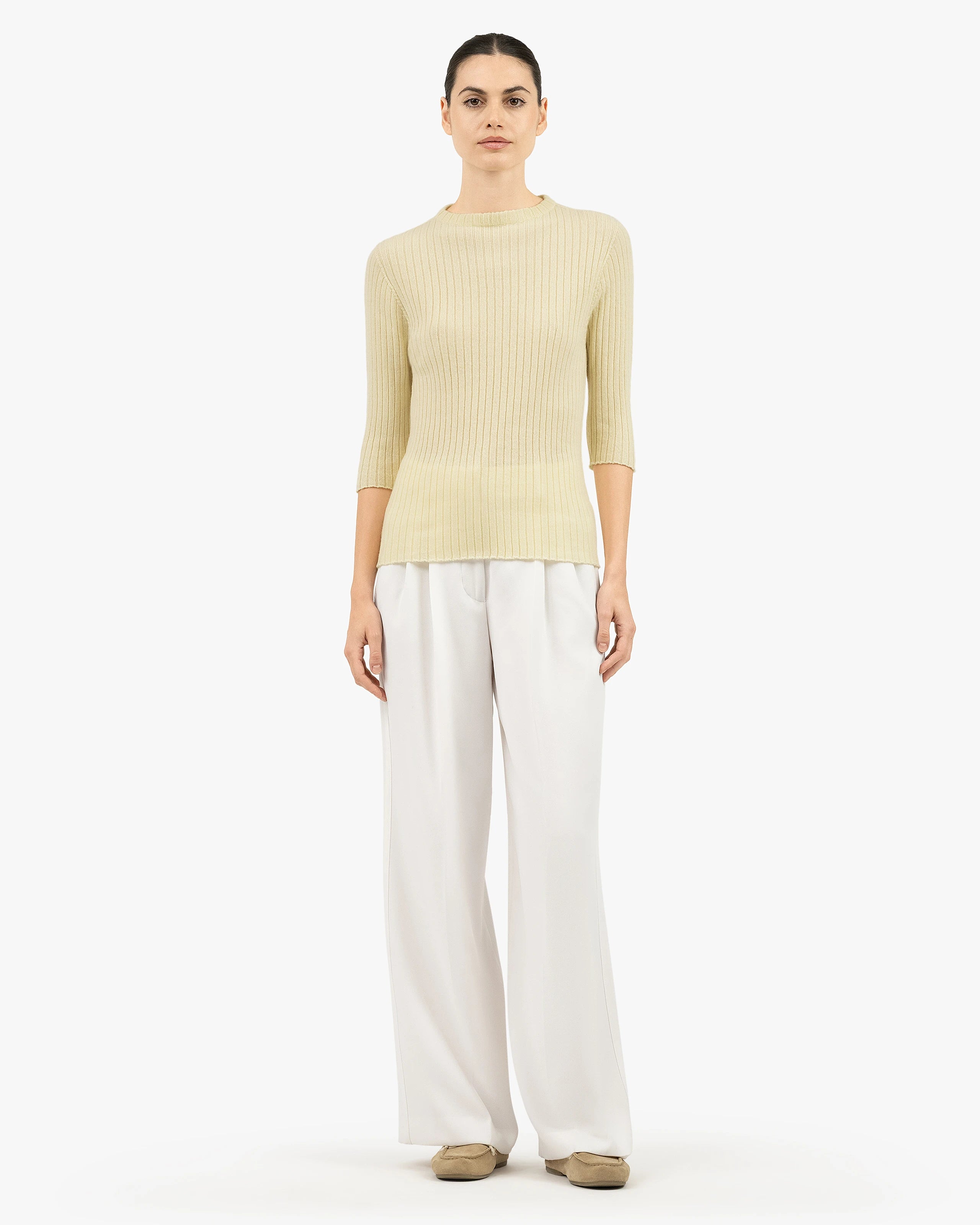 Brera 3/4 Sleeves Sweater - Yellow Cashmere