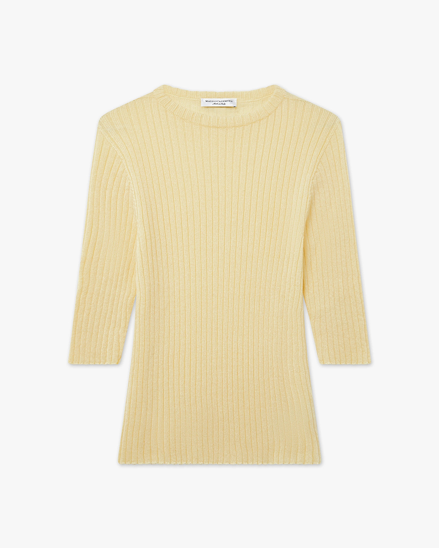 Brera 3/4 Sleeves Sweater - Yellow Cashmere