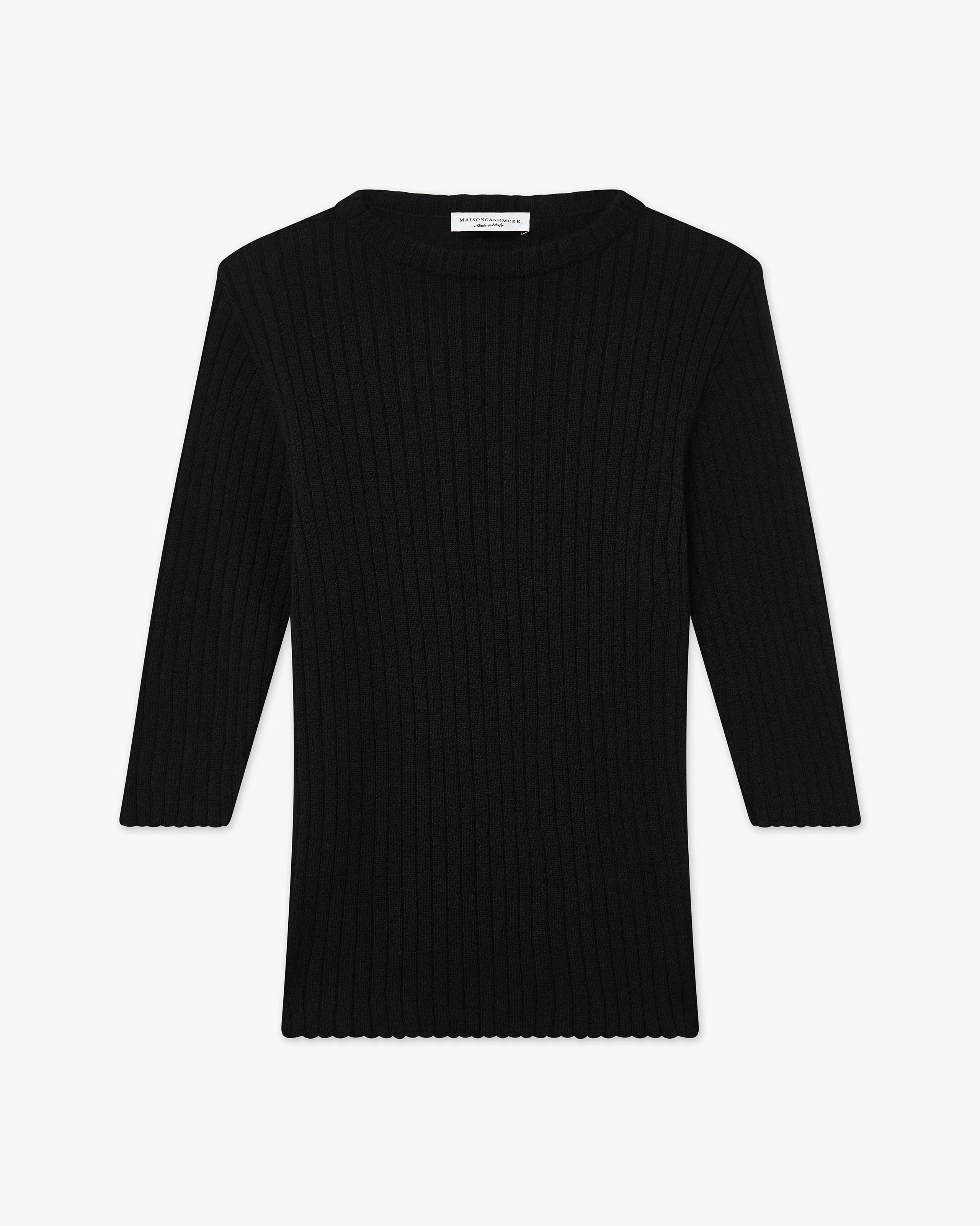 Brera 3/4 Sleeves Sweater - Black Cashmere