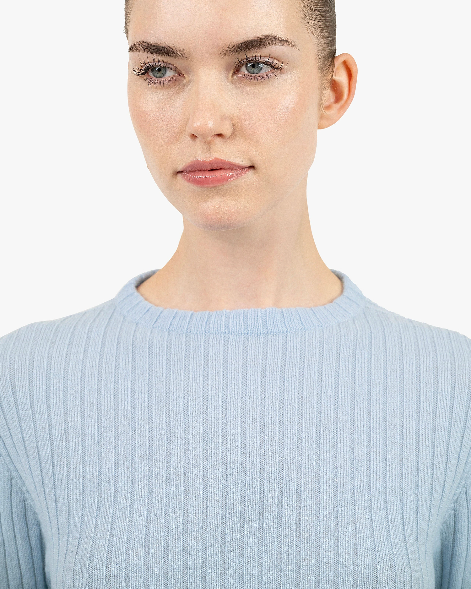 Brera 3/4 Sleeves Sweater - Light Blue Cashmere