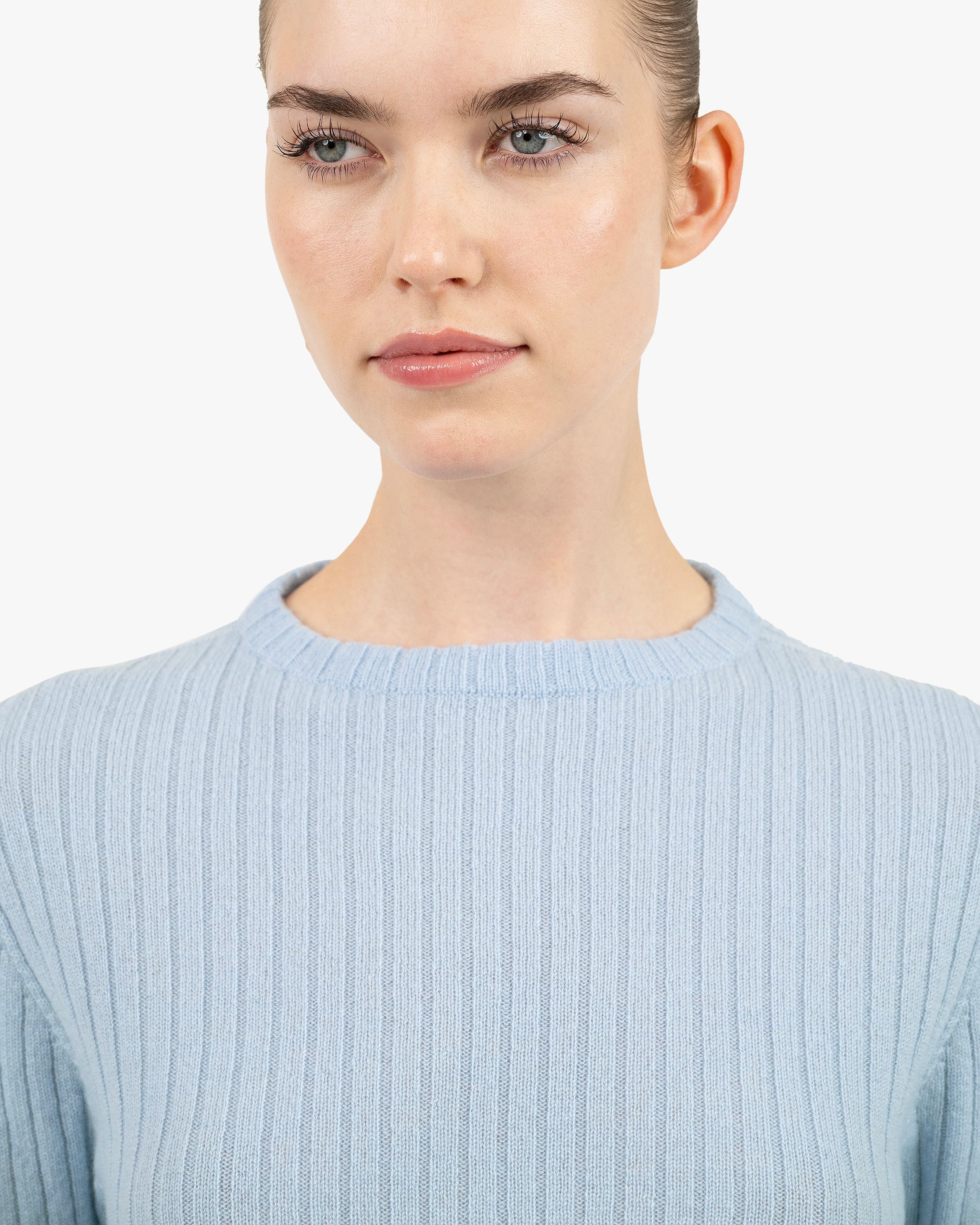 Brera 3/4 Sleeves Sweater - Light Blue Cashmere