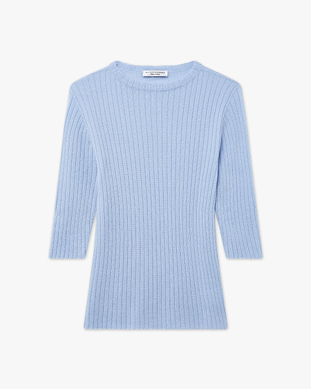 Brera 3/4 Sleeves Sweater - Light Blue Cashmere