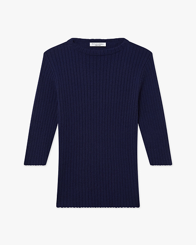 Brera 3/4 Sleeves Sweater - Blue Cashmere