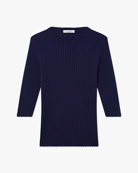 Brera 3/4 Sleeves Sweater - Blue Cashmere