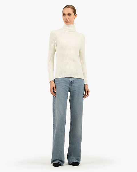 Women's Brera Turtleneck Sweater - White Cashmere