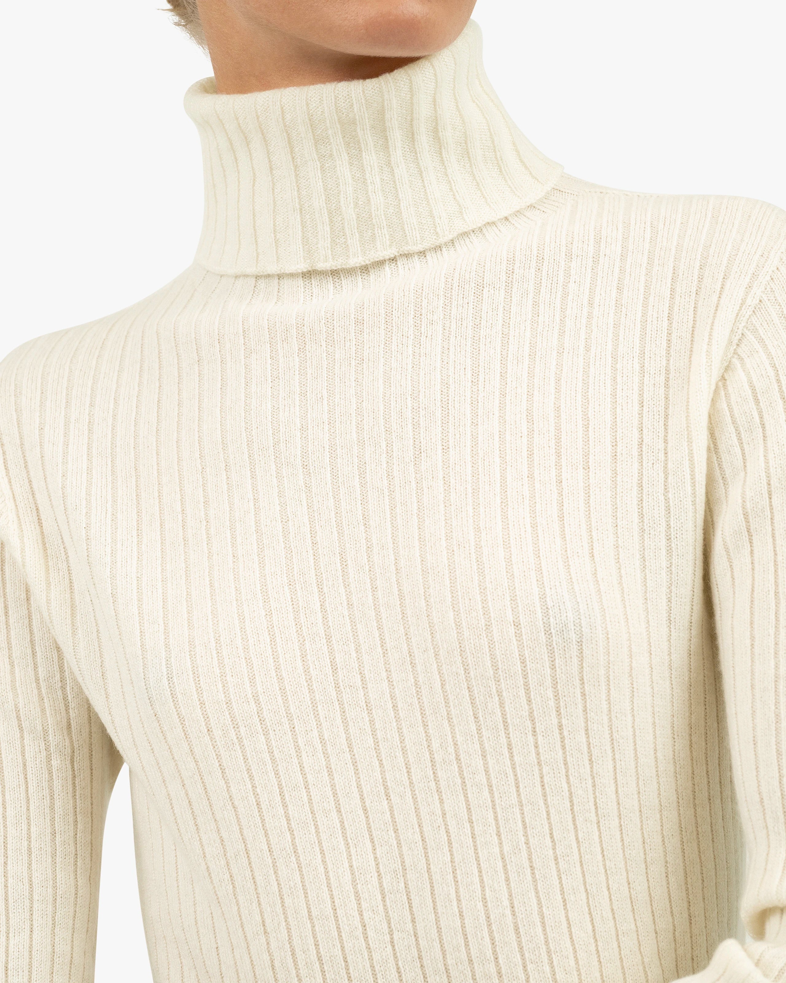 Women's Brera Turtleneck Sweater - White Cashmere