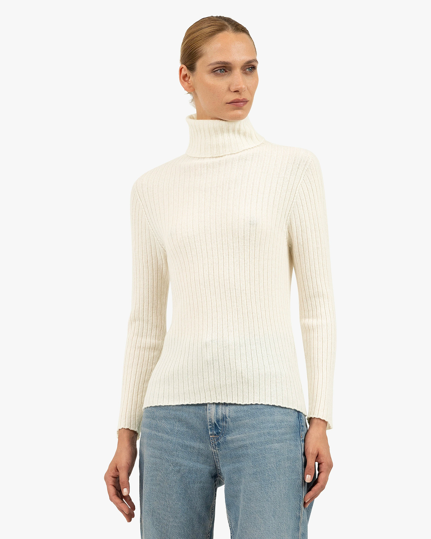 Women's Brera Turtleneck Sweater - White Cashmere