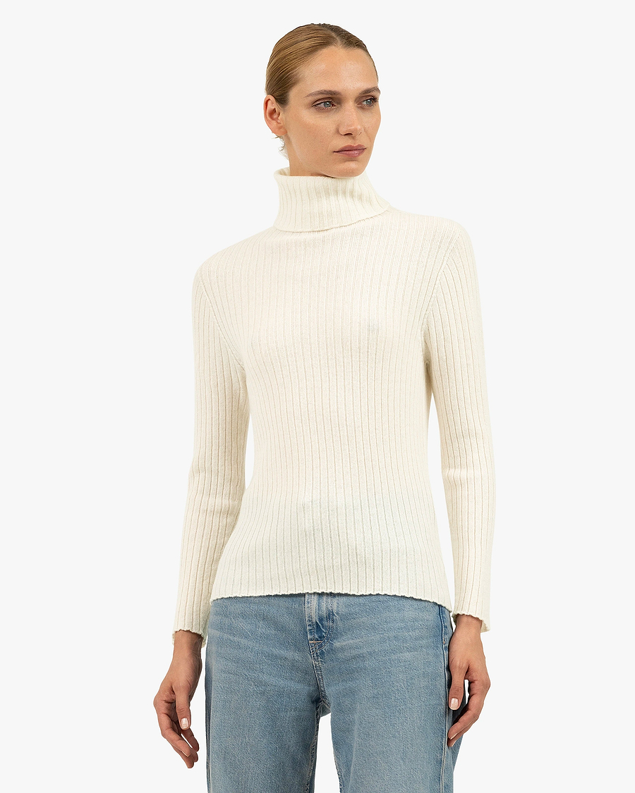 Women's Brera Turtleneck Sweater - White Cashmere