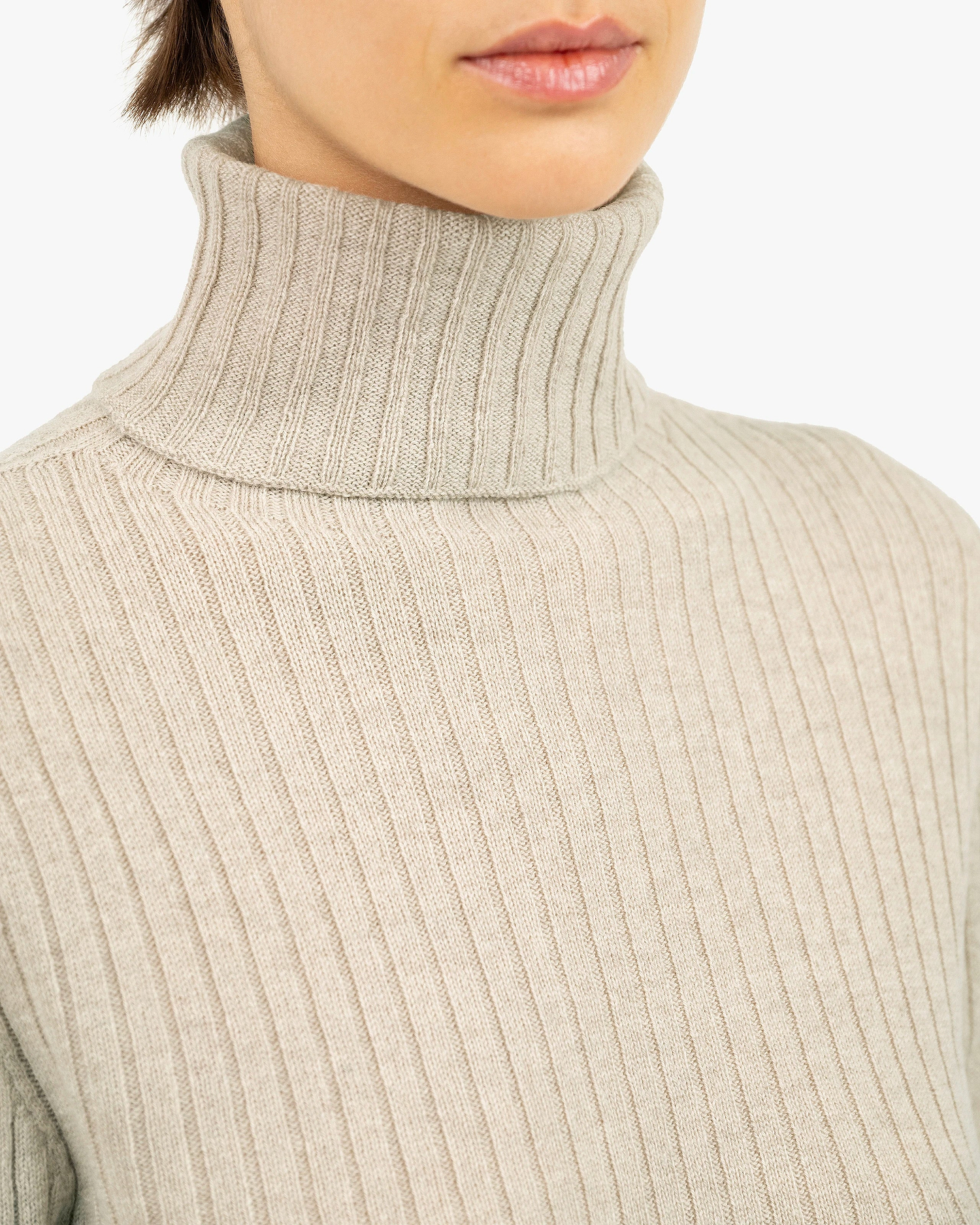 Women's Brera Turtleneck Sweater - Beige Cashmere