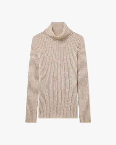 Women's Brera Turtleneck Sweater - Beige Cashmere