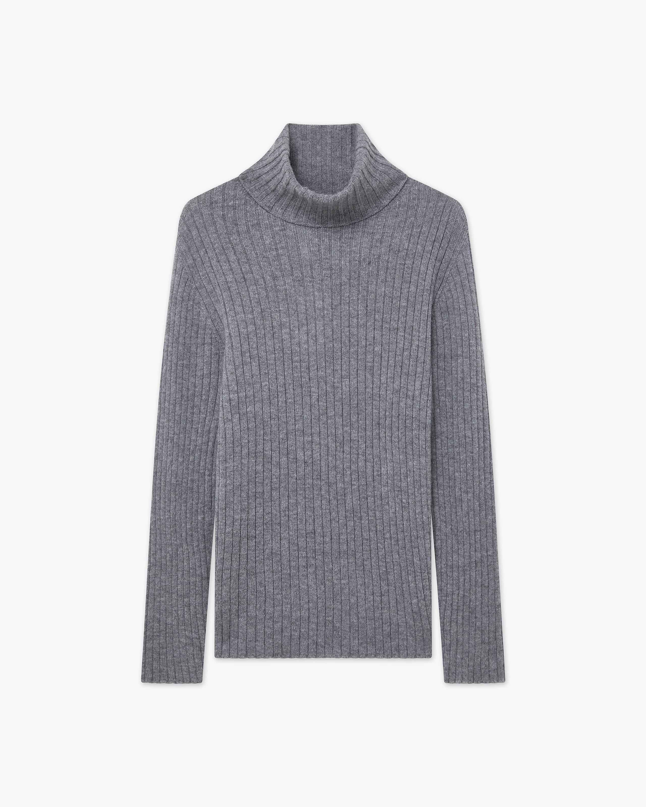 Women's Brera Turtleneck Sweater - Medium Grey Cashmere