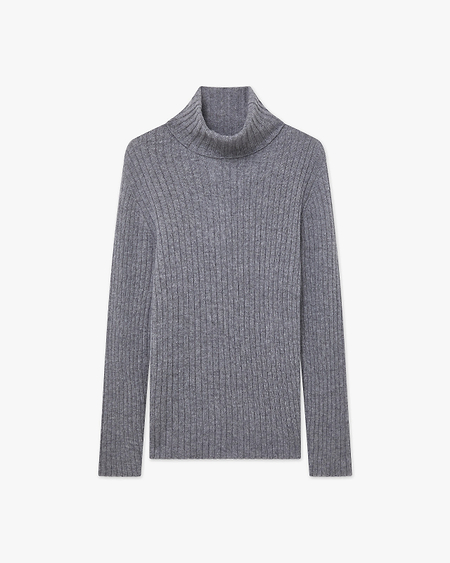 Women's Brera Turtleneck Sweater - Medium Grey Cashmere