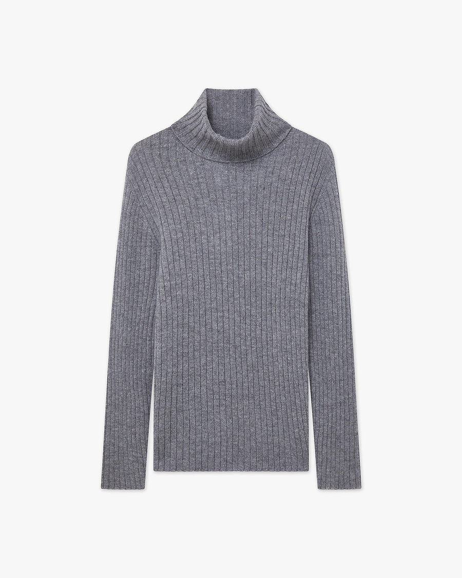 Women's Brera Turtleneck Sweater - Medium Grey Cashmere