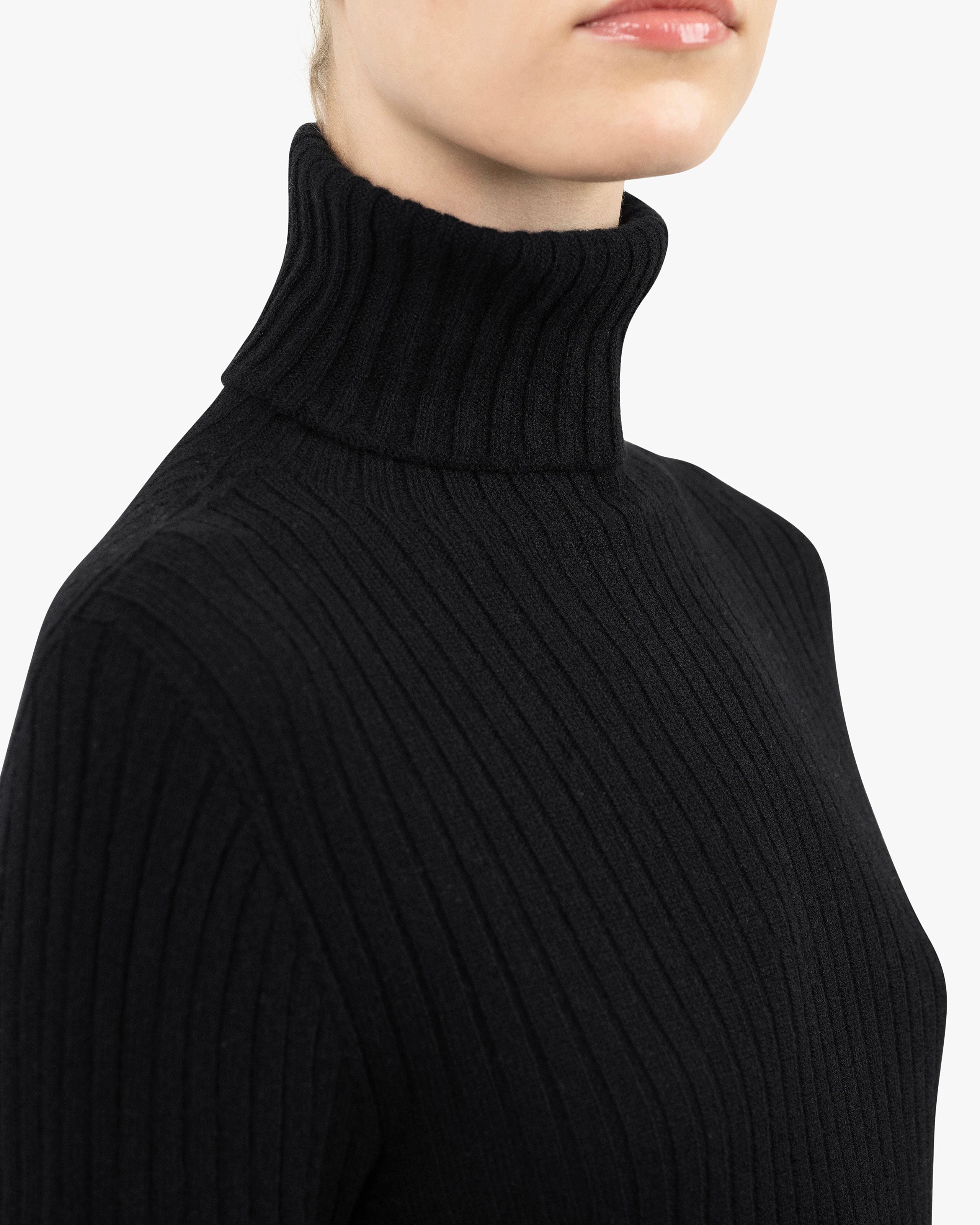 Women's Brera Turtleneck Sweater - Black Cashmere