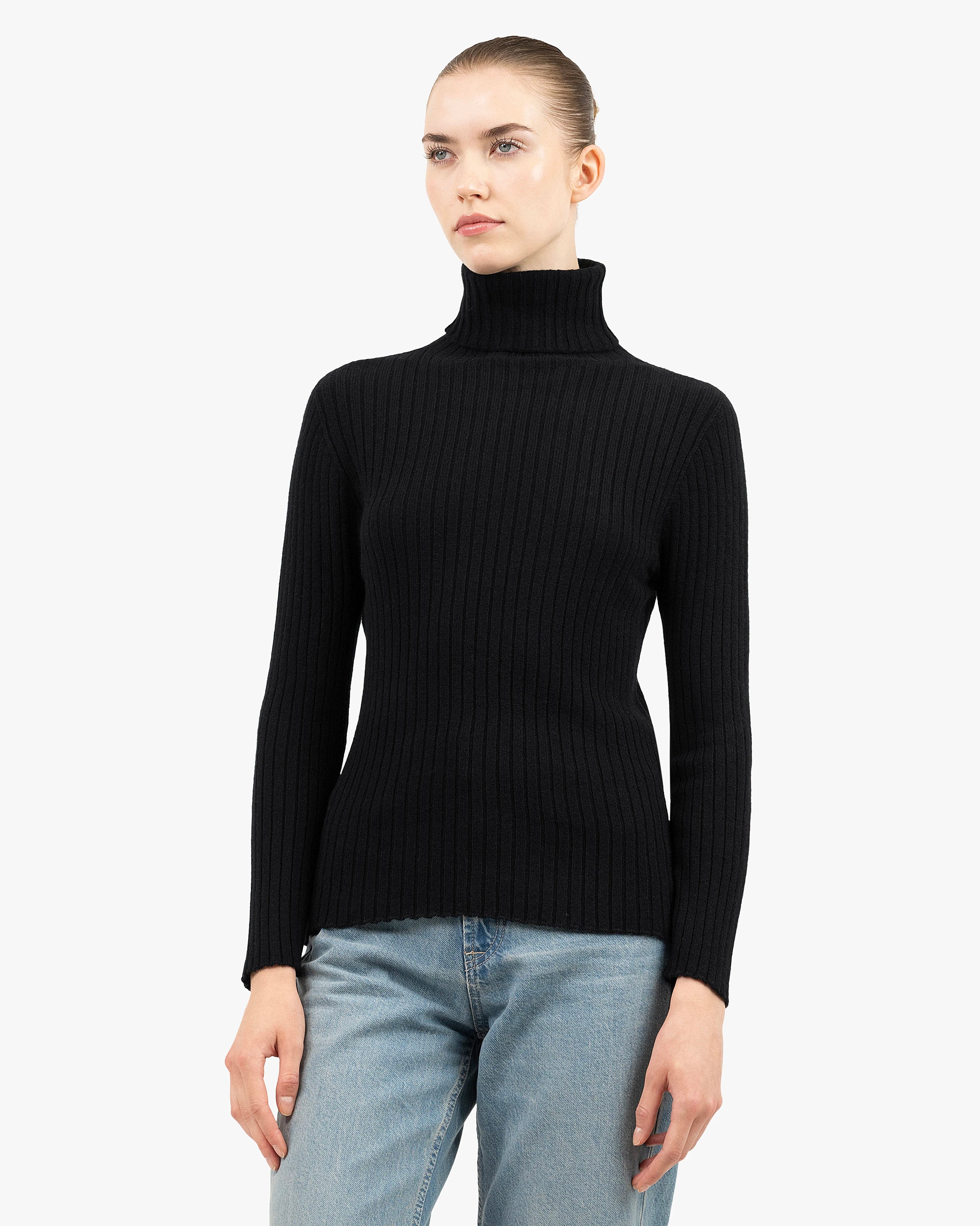 Women's Brera Turtleneck Sweater - Black Cashmere