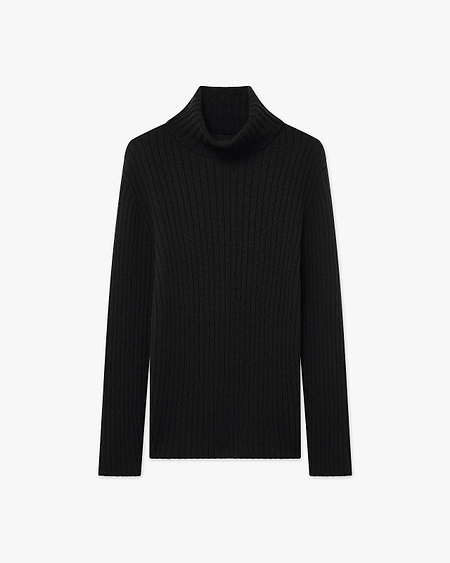 Women's Brera Turtleneck Sweater - Black Cashmere