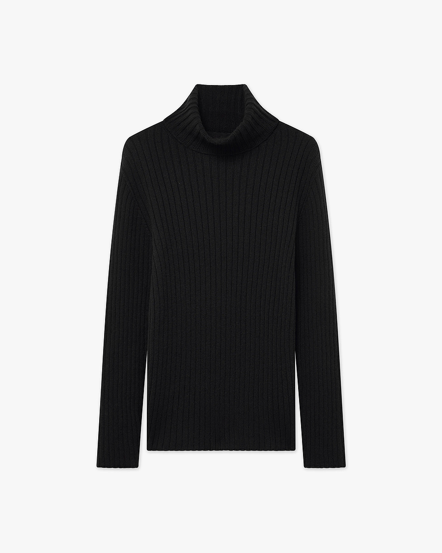 Women's Brera Turtleneck Sweater - Black Cashmere