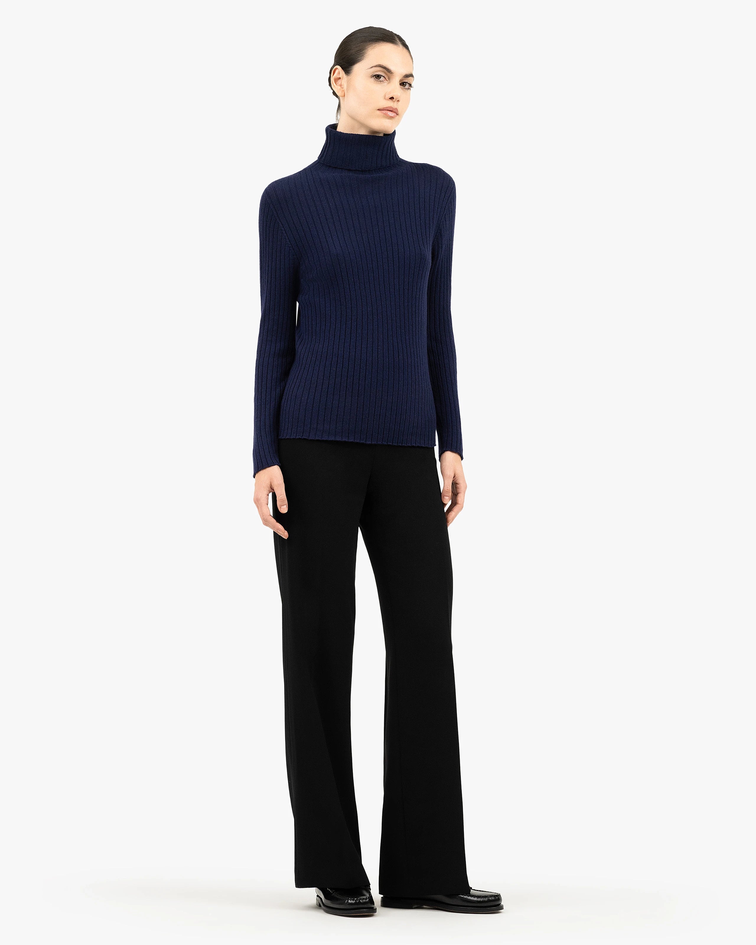 Women's Brera Turtleneck Sweater - Blue Cashmere