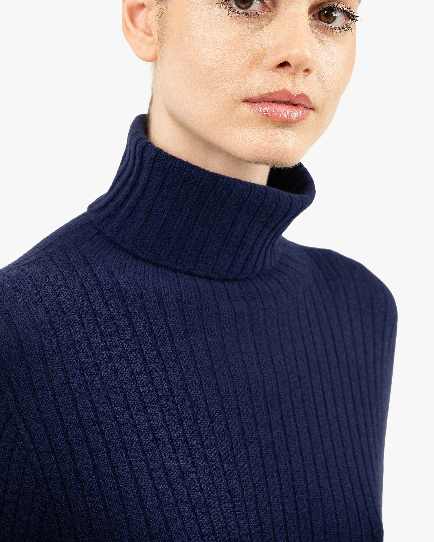 Women's Brera Turtleneck Sweater - Blue Cashmere