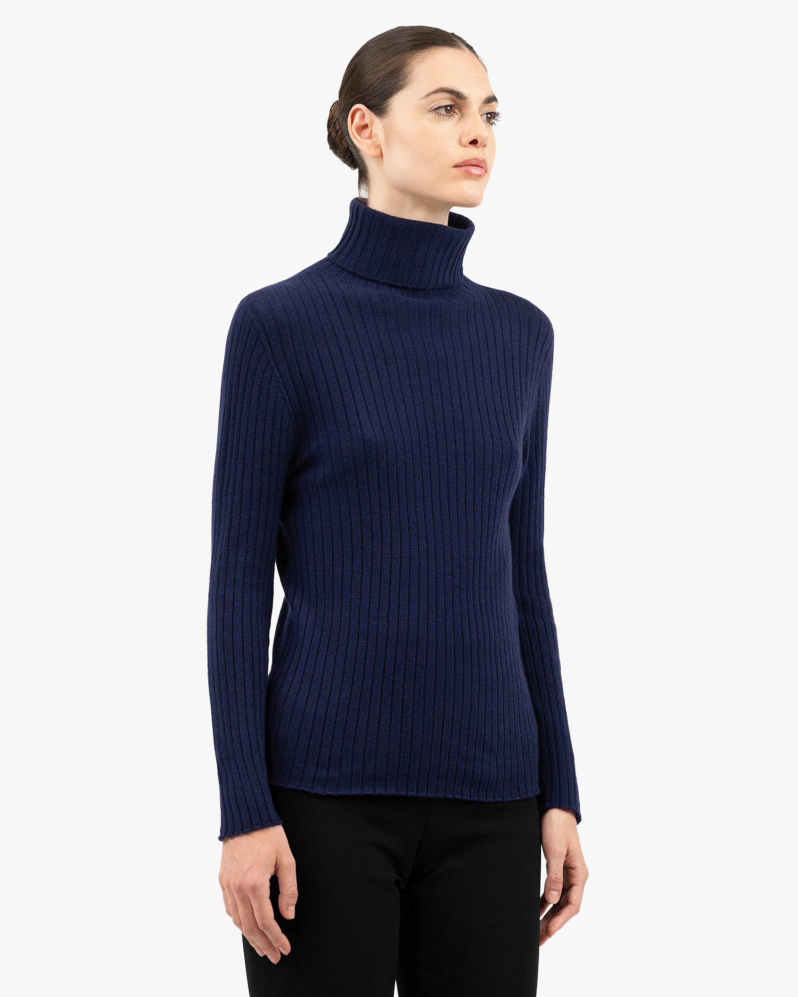 Women's Brera Turtleneck Sweater - Blue Cashmere
