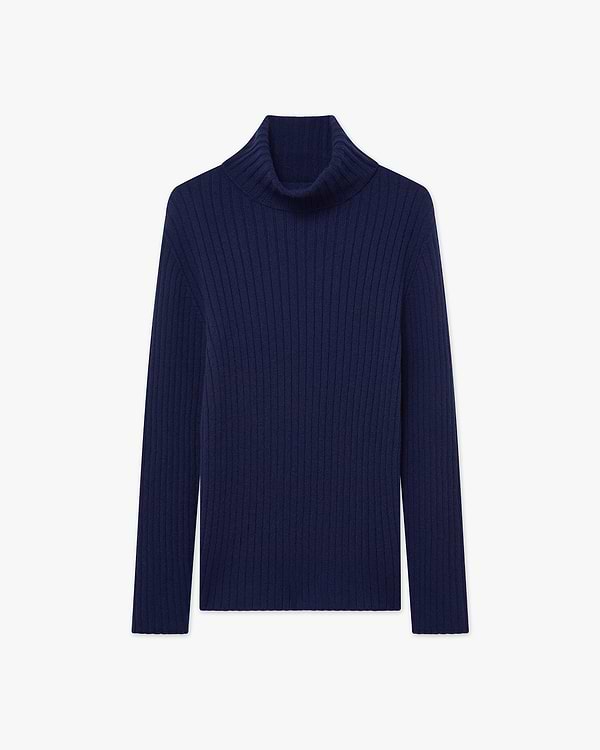 Women's Brera Turtleneck Sweater - Blue Cashmere