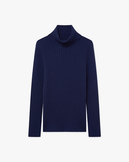 Women's Brera Turtleneck Sweater - Blue Cashmere