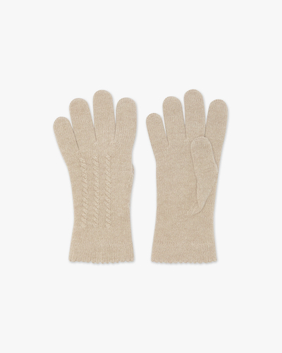 Cable Knit Gloves - Beige Cashmere