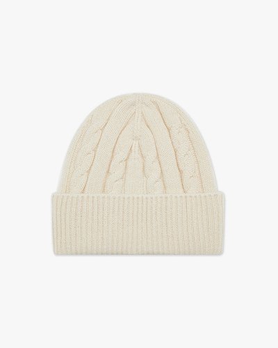 Women's Cable Knit Hat - White Cashmere
