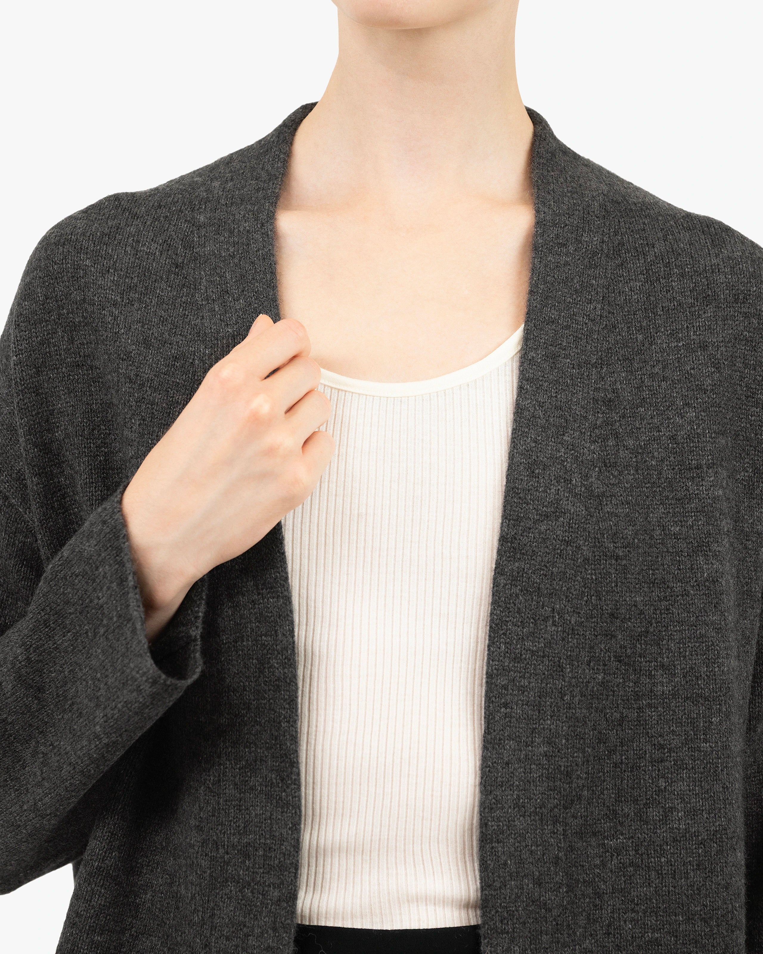 Women's Dolomiti Cardigan - Charcoal Cashmere