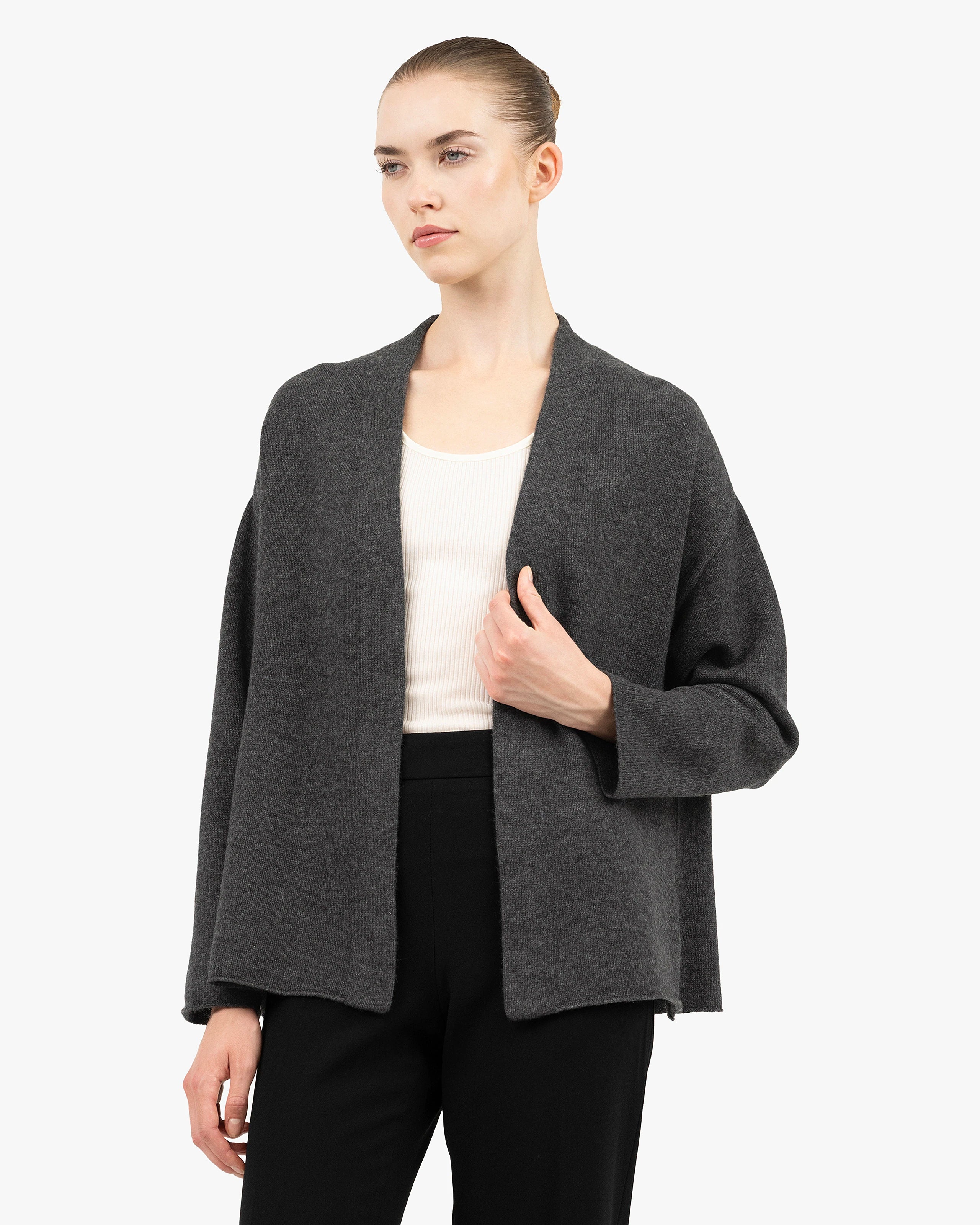 Women's Dolomiti Cardigan - Charcoal Cashmere