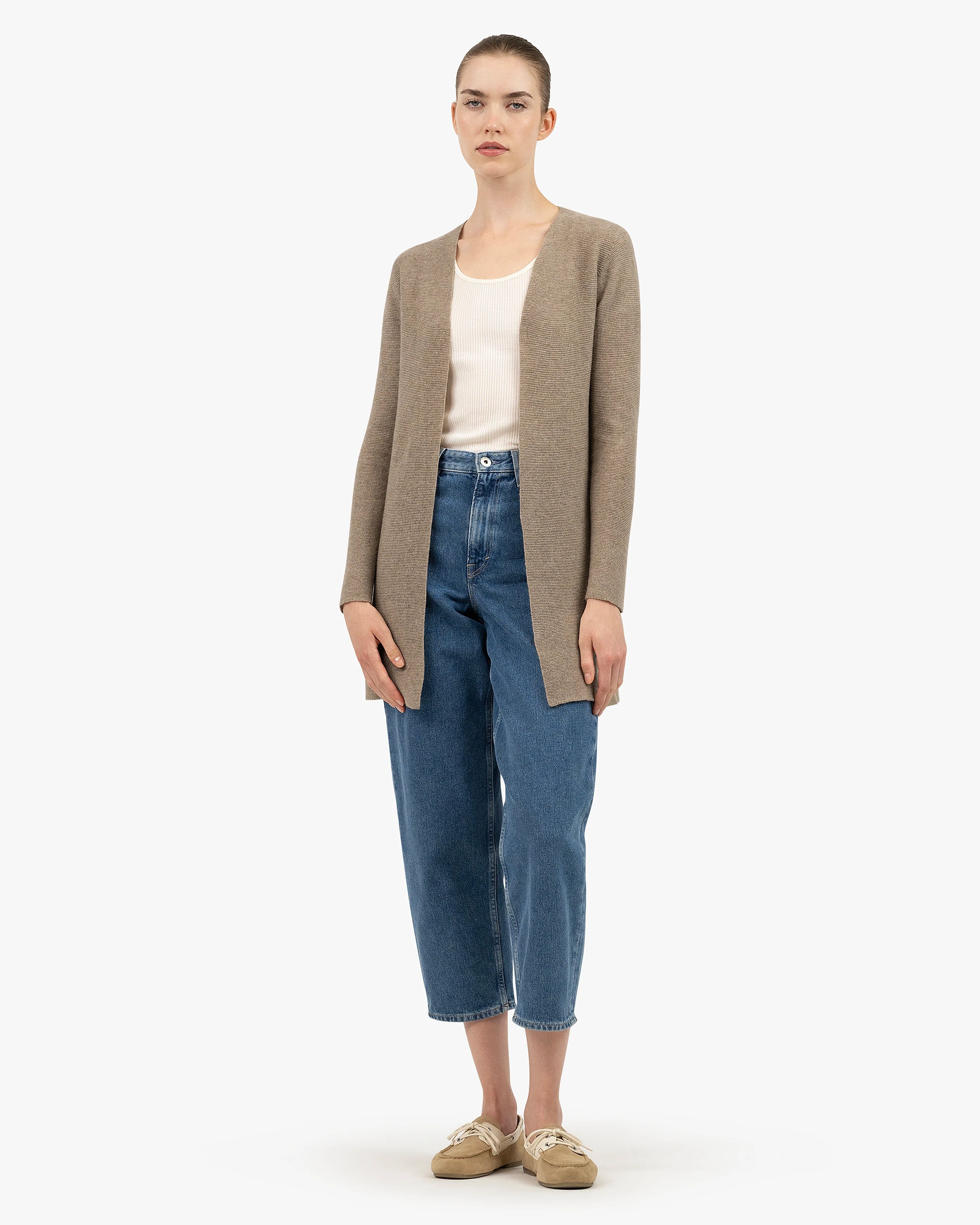 Soffio Cardigan - Taupe Cashmere