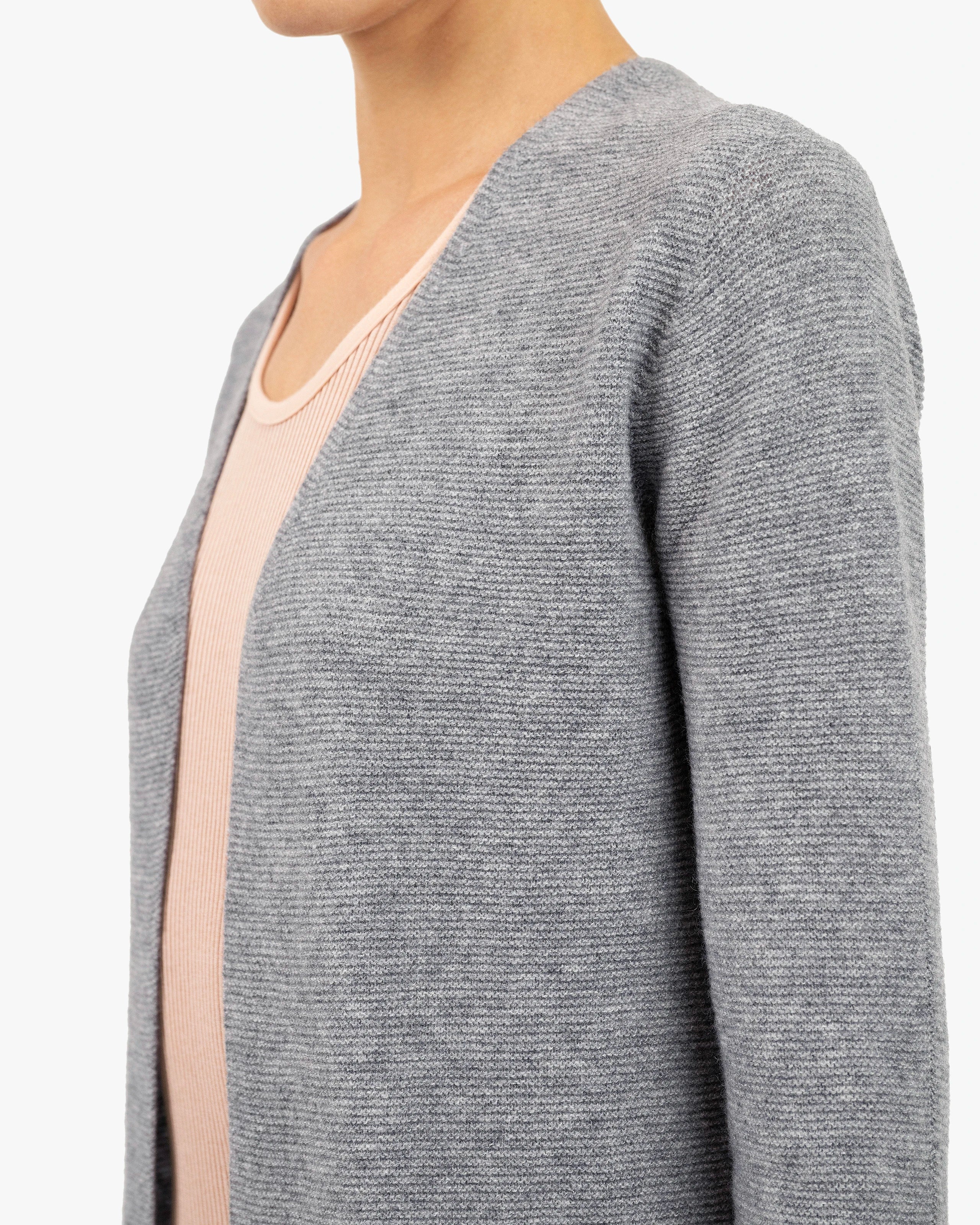 Soffio Cardigan - Medium Grey Cashmere