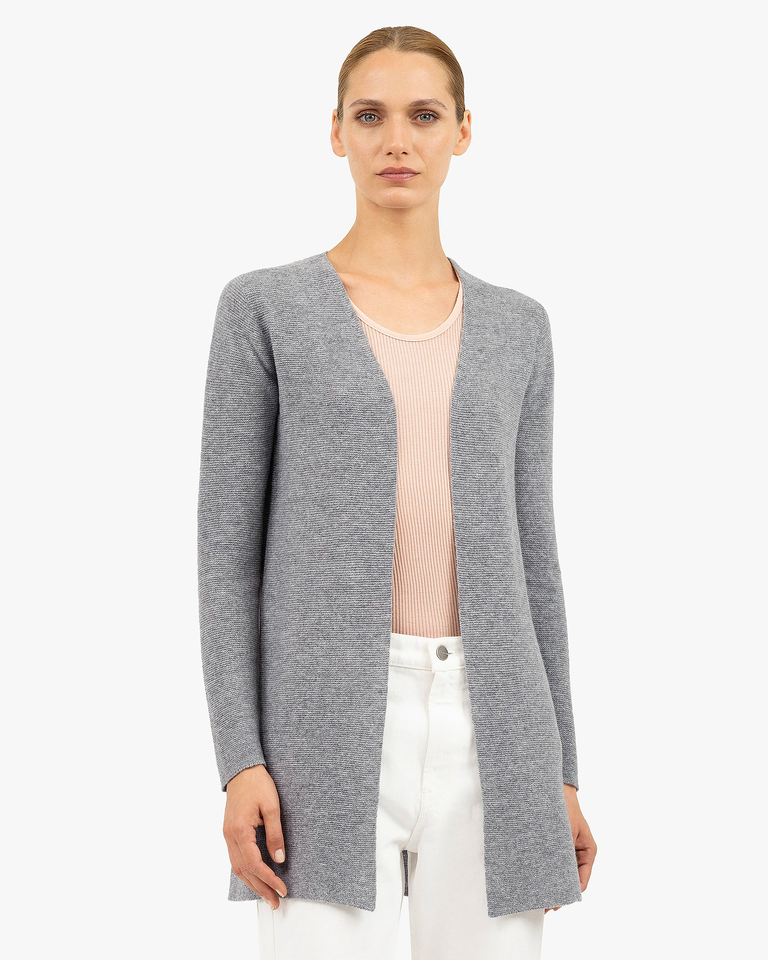 Soffio Cardigan - Medium Grey Cashmere