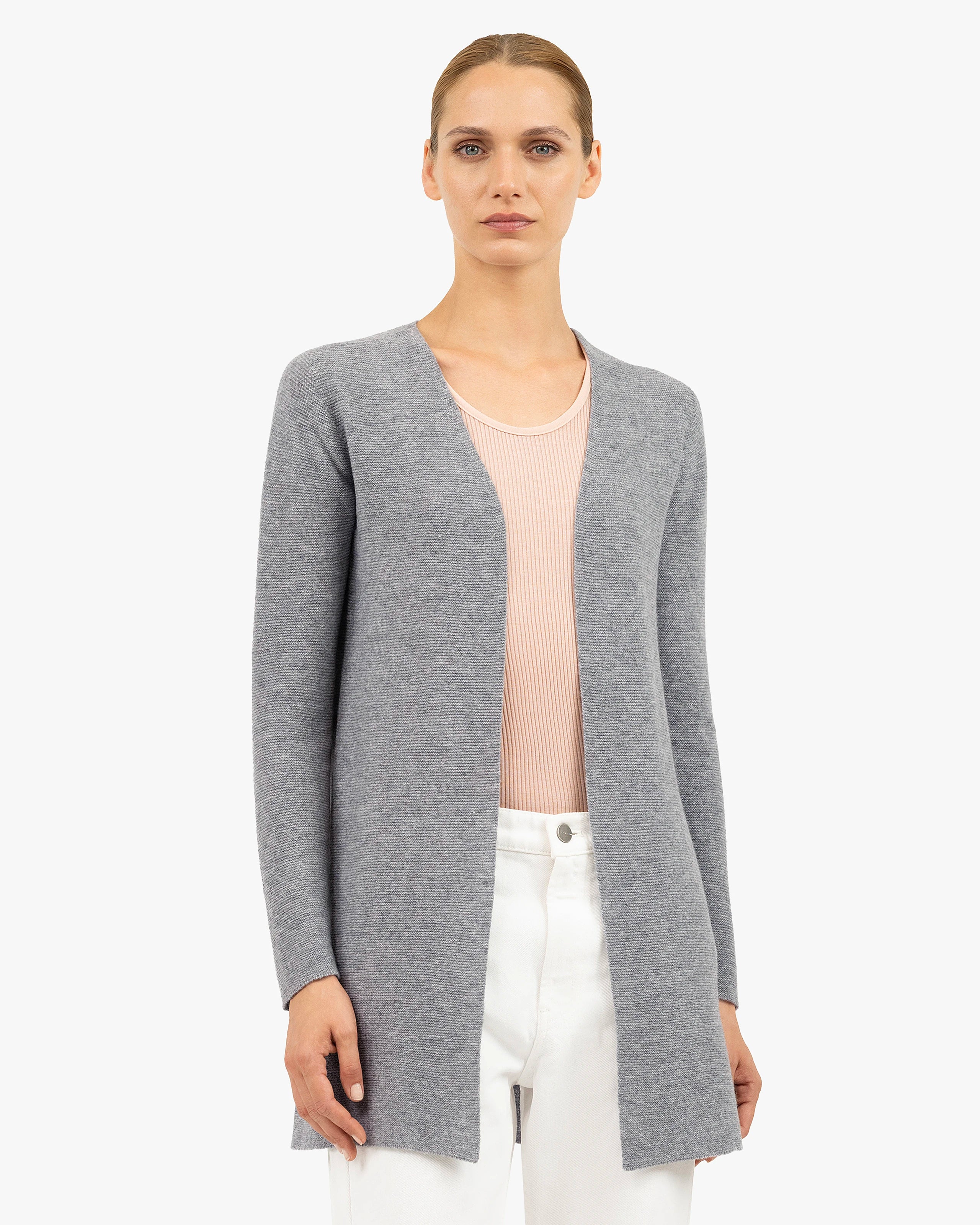 Soffio Cardigan - Medium Grey Cashmere