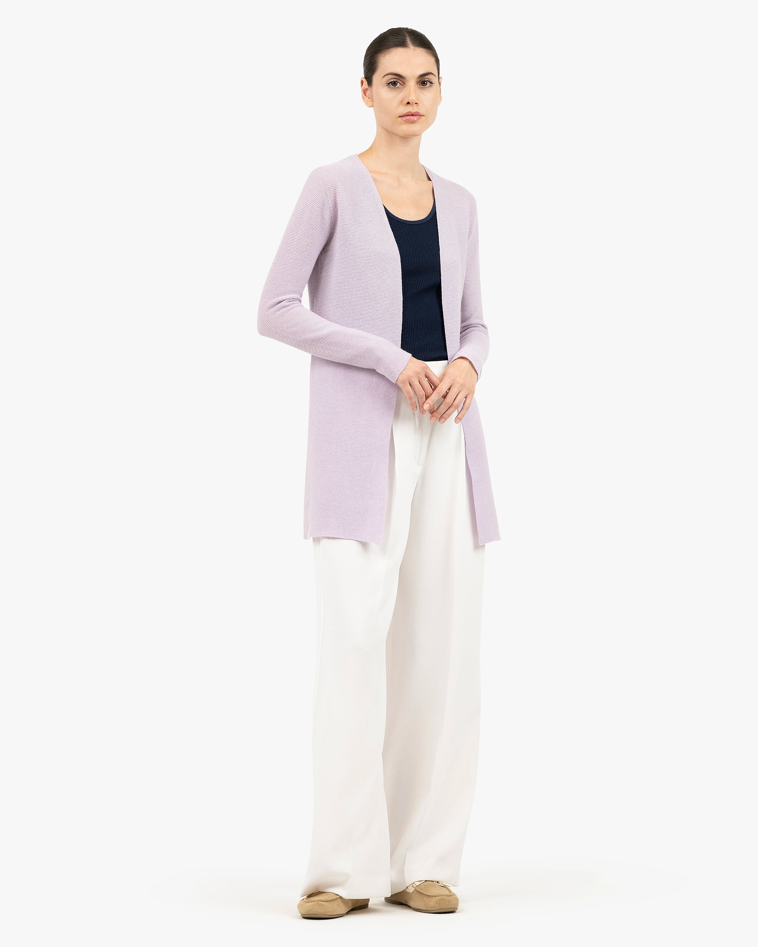 Soffio Cardigan - Lilac Cashmere