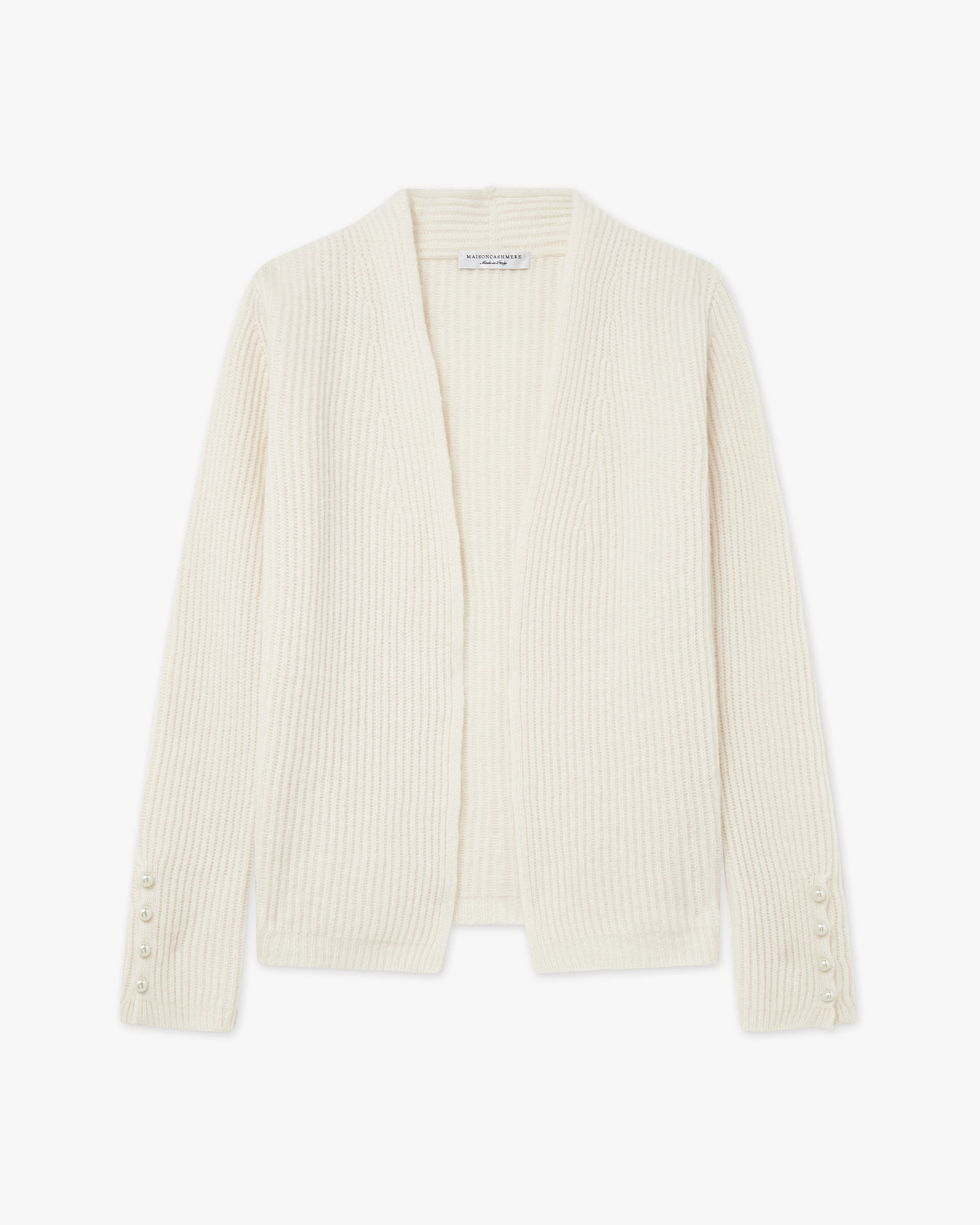 Women's Sorapis Cashmere Cardigan - White | MaisonCashmere